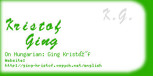 kristof ging business card